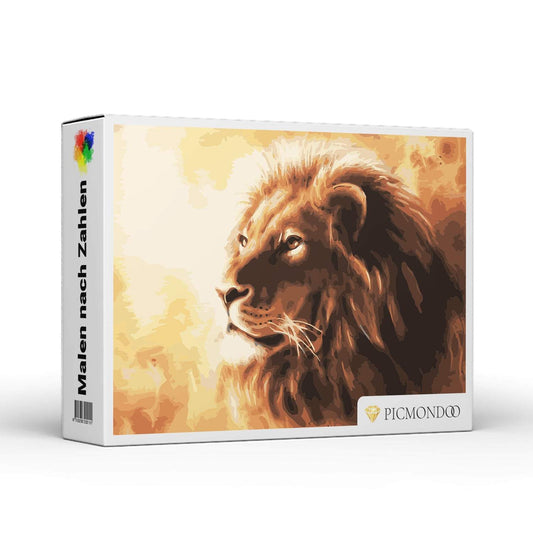 KTX-696659 Lion of Memory Painting by Numbers - Digital Linen Oil Art, Unframed