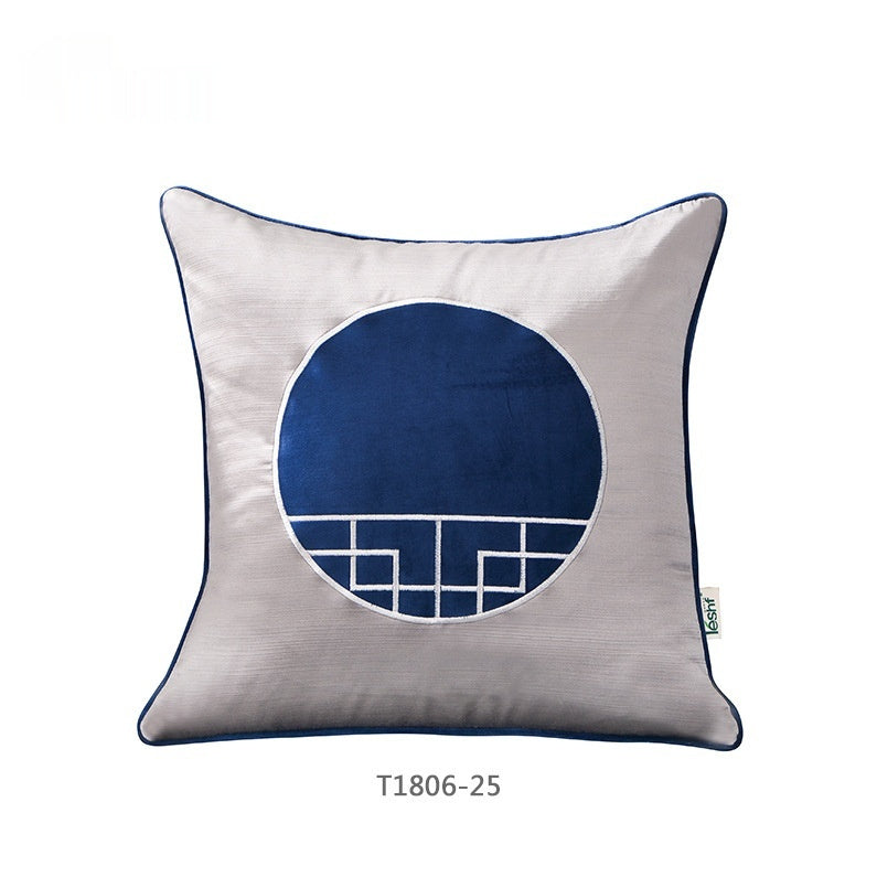 HKM-696787 Chinese Blue Ink Painting Pillow Cover - Multiple Patterns Available, 30x50CM & 45x45CM