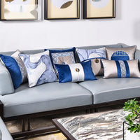HKM-696787 Chinese Blue Ink Painting Pillow Cover - Multiple Patterns Available, 30x50CM & 45x45CM