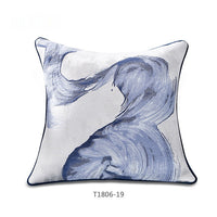 HKM-696787 Chinese Blue Ink Painting Pillow Cover - Multiple Patterns Available, 30x50CM & 45x45CM