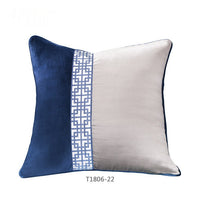 HKM-696787 Chinese Blue Ink Painting Pillow Cover - Multiple Patterns Available, 30x50CM & 45x45CM