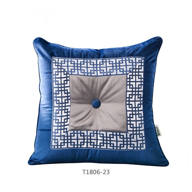 HKM-696787 Chinese Blue Ink Painting Pillow Cover - Multiple Patterns Available, 30x50CM & 45x45CM