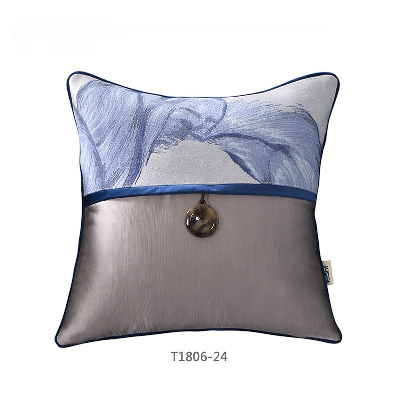HKM-696787 Chinese Blue Ink Painting Pillow Cover - Multiple Patterns Available, 30x50CM & 45x45CM
