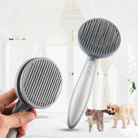 HKM-696915 Self-Cleaning Pet Slicker Grooming Brush for Cats and Small to Medium Dogs