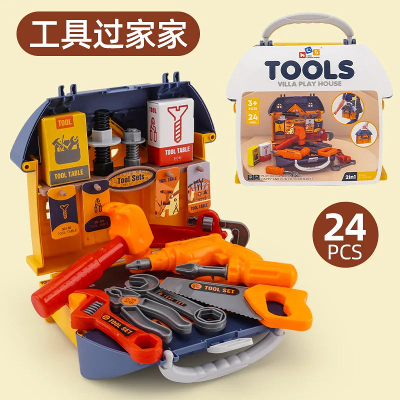 2 in 1 Mini Pretend Play Toy Set for Kids – Kitchen Tool, Hamburger & Dessert Simulation