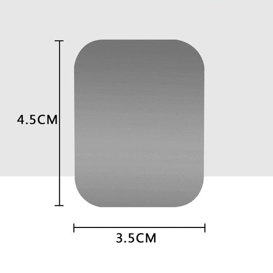 HKM-697043 Magnetic Metal Plate for Car Phone Holder – Square Design, Frosted Glass Finish – Compatible with Magnetic Mounts