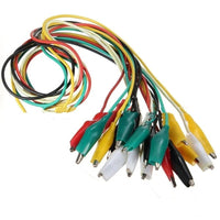 HKM-697171 Crocodile Clamp Test Lines - 5 Color Bundle, 35mm & 45mm Clips, PVC Casing, 10 Wires Total