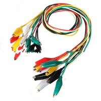 HKM-697171 Crocodile Clamp Test Lines - 5 Color Bundle, 35mm & 45mm Clips, PVC Casing, 10 Wires Total