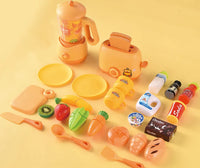 HKM-697235 Kids Play Kitchen Set with Electric Appliances - Microwave, Washing Machine, and More, Suitable for Ages 3+