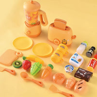 HKM-697235 Kids Play Kitchen Set with Electric Appliances - Microwave, Washing Machine, and More, Suitable for Ages 3+