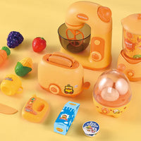 HKM-697235 Kids Play Kitchen Set with Electric Appliances - Microwave, Washing Machine, and More, Suitable for Ages 3+