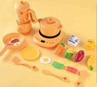 HKM-697235 Kids Play Kitchen Set with Electric Appliances - Microwave, Washing Machine, and More, Suitable for Ages 3+