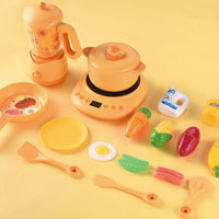 HKM-697235 Kids Play Kitchen Set with Electric Appliances - Microwave, Washing Machine, and More, Suitable for Ages 3+