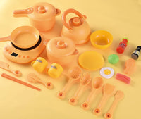 HKM-697235 Kids Play Kitchen Set with Electric Appliances - Microwave, Washing Machine, and More, Suitable for Ages 3+