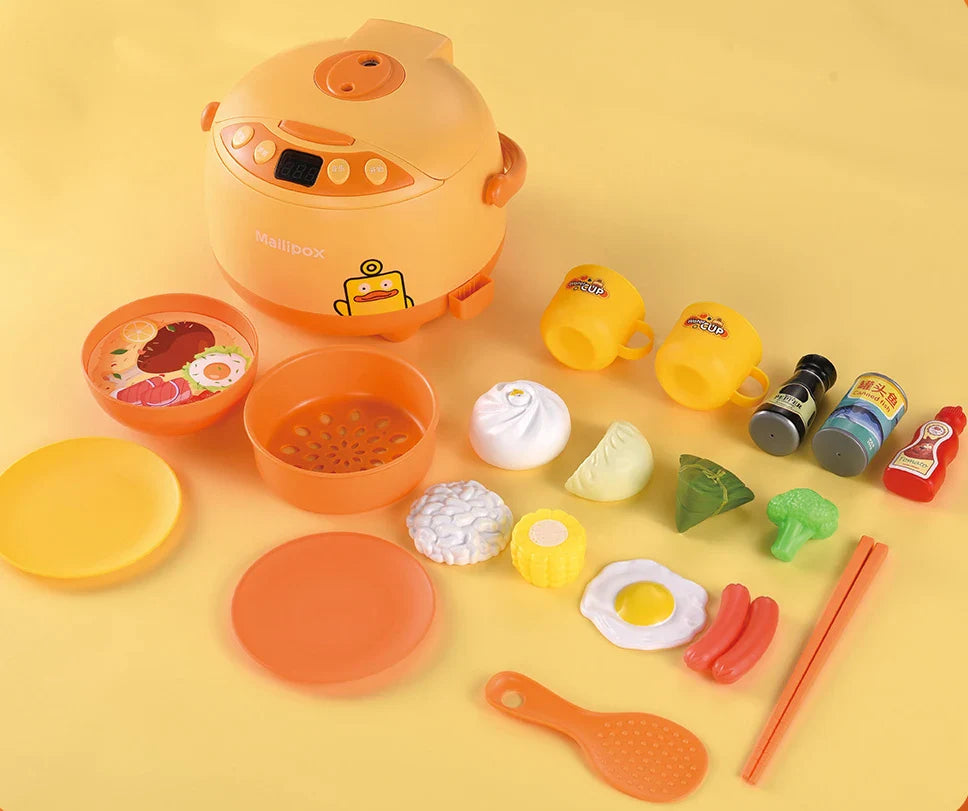 HKM-697235 Kids Play Kitchen Set with Electric Appliances - Microwave, Washing Machine, and More, Suitable for Ages 3+
