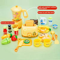 HKM-697235 Kids Play Kitchen Set with Electric Appliances - Microwave, Washing Machine, and More, Suitable for Ages 3+