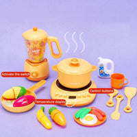 HKM-697235 Kids Play Kitchen Set with Electric Appliances - Microwave, Washing Machine, and More, Suitable for Ages 3+