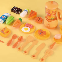 HKM-697235 Kids Play Kitchen Set with Electric Appliances - Microwave, Washing Machine, and More, Suitable for Ages 3+