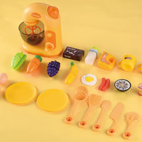 HKM-697235 Kids Play Kitchen Set with Electric Appliances - Microwave, Washing Machine, and More, Suitable for Ages 3+