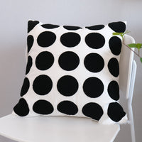 HKM-697363 Modern Black and White Line Embroidered Pillow with Geometric Design, 45x45cm