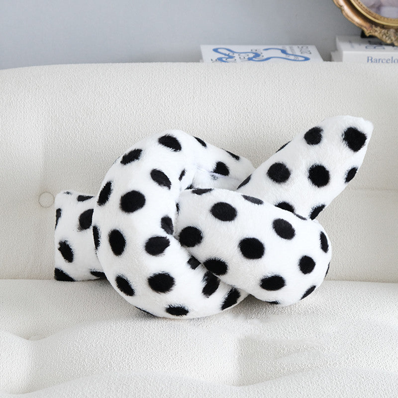 HKM-697363 Modern Black and White Line Embroidered Pillow with Geometric Design, 45x45cm