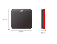 HKM-697363 Ultra-Thin Portable 8000mAh Power Bank with LCD Display in Mysterious Black, Chinese Red, and Rose Gold