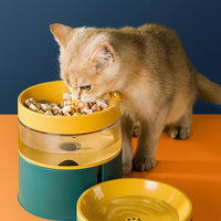 HKM-697491 Anti-Tipping Double Dog and Cat Food Bowl - Complete Automatic Feeding, Available in Multiple Colors
