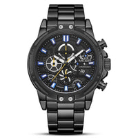 HKM-697491 Men's Quartz Chronograph Watch with Luminous Display and Stainless Steel Band