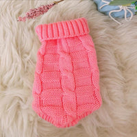 HKM-697555 Knitted Cat Sweater for Autumn/Winter - Cute & Cozy Pet Clothing in Various Colors and Sizes