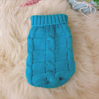 HKM-697555 Knitted Cat Sweater for Autumn/Winter - Cute & Cozy Pet Clothing in Various Colors and Sizes