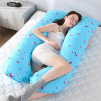 HKM-697811 Comfortable Sleeping Support Body Pillow for Pregnant Women - Natural Cotton, Removable Fill, Various Designs