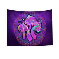 HKM-697811 Geometric Abstract Fluorescent Effect Tapestry - Rectangular Polyester Fiber Wall Hanging, Multiple Colors Available