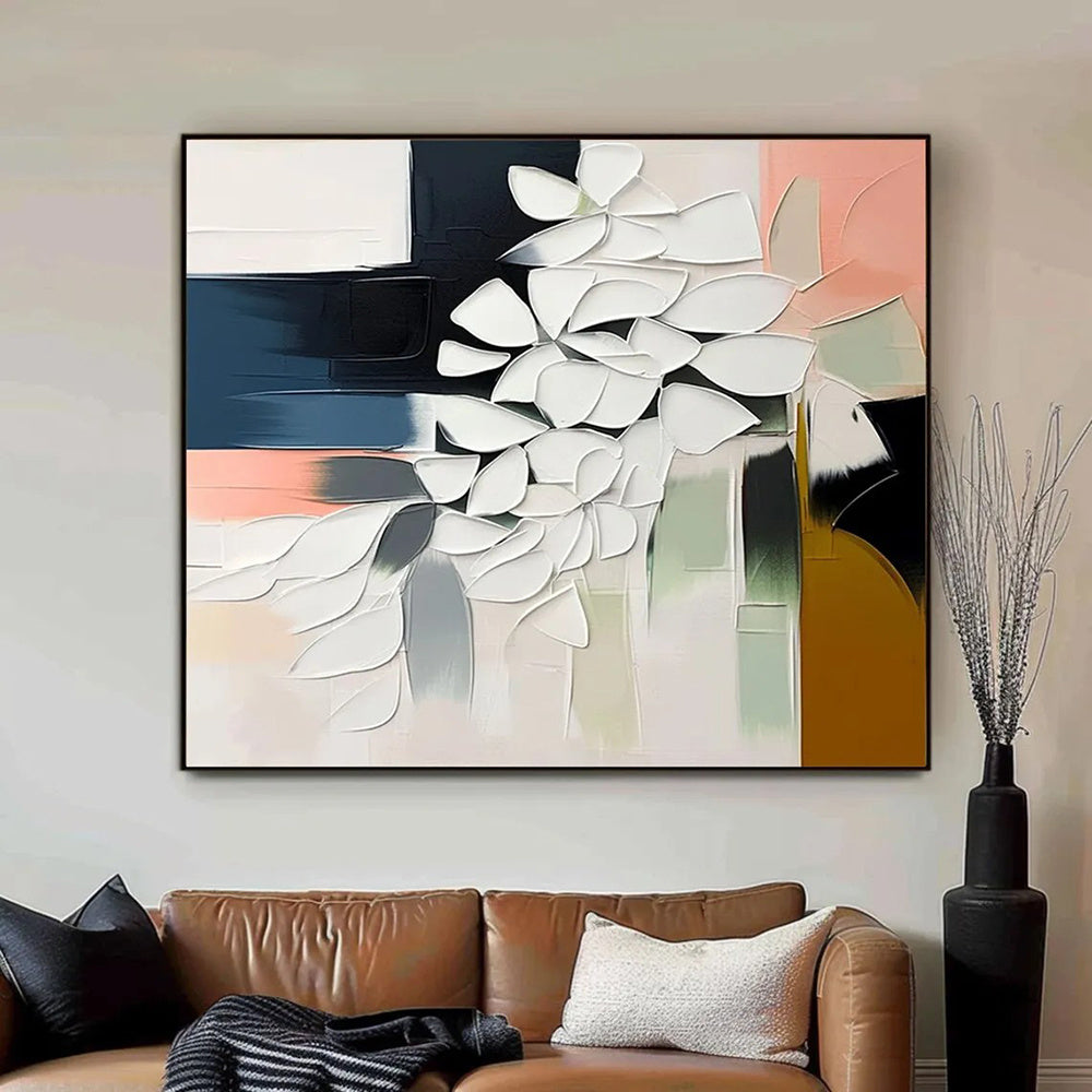 HKM-698067 Handmade 3D Oil Painting Canvas Wall Art - Modern Floral Abstract for Home Decor