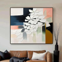 HKM-698067 Handmade 3D Oil Painting Canvas Wall Art - Modern Floral Abstract for Home Decor