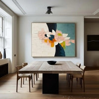 HKM-698067 Handmade 3D Oil Painting Canvas Wall Art - Modern Floral Abstract for Home Decor
