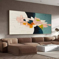 HKM-698067 Handmade 3D Oil Painting Canvas Wall Art - Modern Floral Abstract for Home Decor