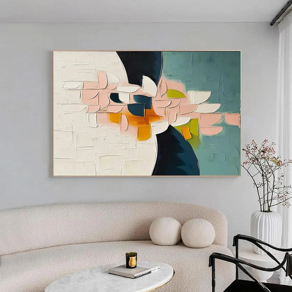 HKM-698067 Handmade 3D Oil Painting Canvas Wall Art - Modern Floral Abstract for Home Decor