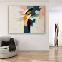 HKM-698067 Handmade 3D Oil Painting Canvas Wall Art - Modern Floral Abstract for Home Decor