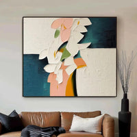 HKM-698067 Handmade 3D Oil Painting Canvas Wall Art - Modern Floral Abstract for Home Decor