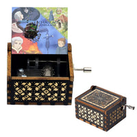 HKM-698131 Handmade Wooden Mini Music Box Featuring Moving Castle Design - Perfect Gift for All Occasions