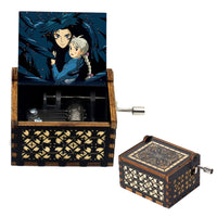 HKM-698131 Handmade Wooden Mini Music Box Featuring Moving Castle Design - Perfect Gift for All Occasions
