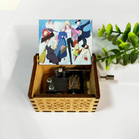 HKM-698131 Handmade Wooden Mini Music Box Featuring Moving Castle Design - Perfect Gift for All Occasions