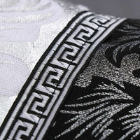 HKM-698195 Chinese Style Black and White Blue and White Porcelain Stitching Pillowcase, 45x45 cm, Linen