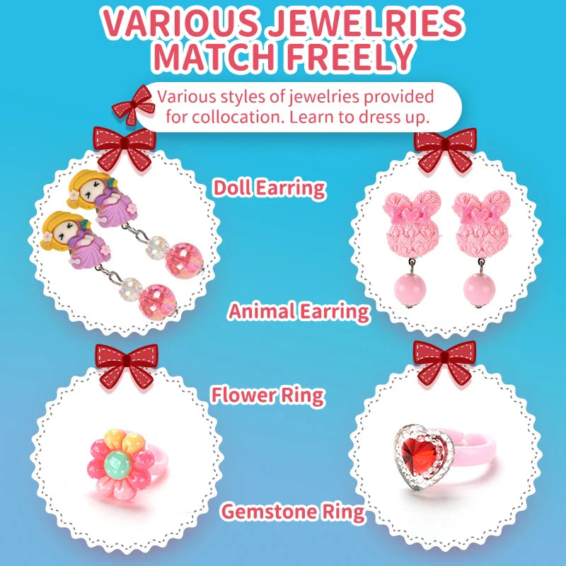KTX-698387 Girl's Princess Jewelry Play Set - Indoor Pretend Play Toys for Kids, Perfect Gift for Ages 2-4