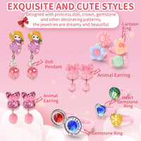 HKM-698387 Girl's Princess Jewelry Play Set - Indoor Pretend Play Toys for Kids, Perfect Gift for Ages 2-4