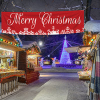 HKM-698451 Nordic White Christmas Snowflake Banner for Festive Home Decor, 50x250cm Polyester Fiber