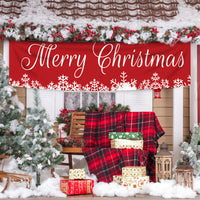 HKM-698451 Nordic White Christmas Snowflake Banner for Festive Home Decor, 50x250cm Polyester Fiber