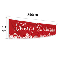 HKM-698451 Nordic White Christmas Snowflake Banner for Festive Home Decor, 50x250cm Polyester Fiber
