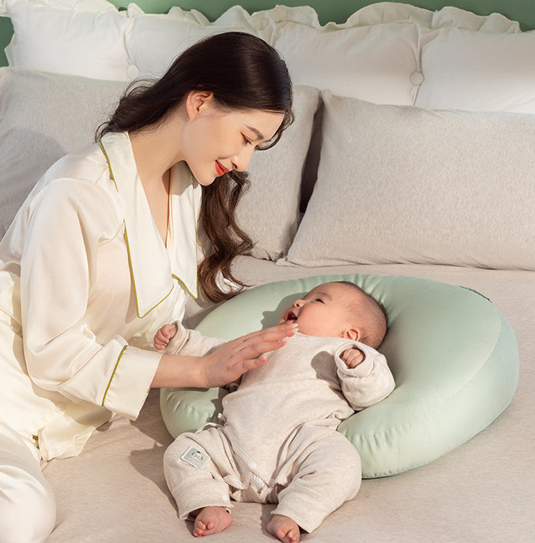 HKM-698579 Cotton Breastfeeding Pillow Set for Newborns - Mint Green, 2-Piece