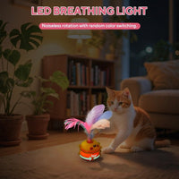 HKM-698579 Interactive Automatic Cat Toy with Rotating LED Light and Rechargeable Battery